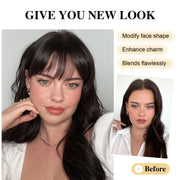 Chemical Fiber Wigs Thin Air Bangs Clip-on Wigs, Color: Light Brown No Sideburns
