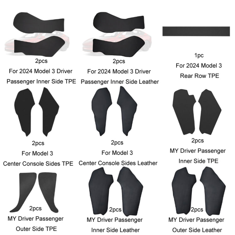 For Tesla Center Console Side Anti-kick Protective Pad, Style: MY Universal Driver Passenger Inner Side TPE
