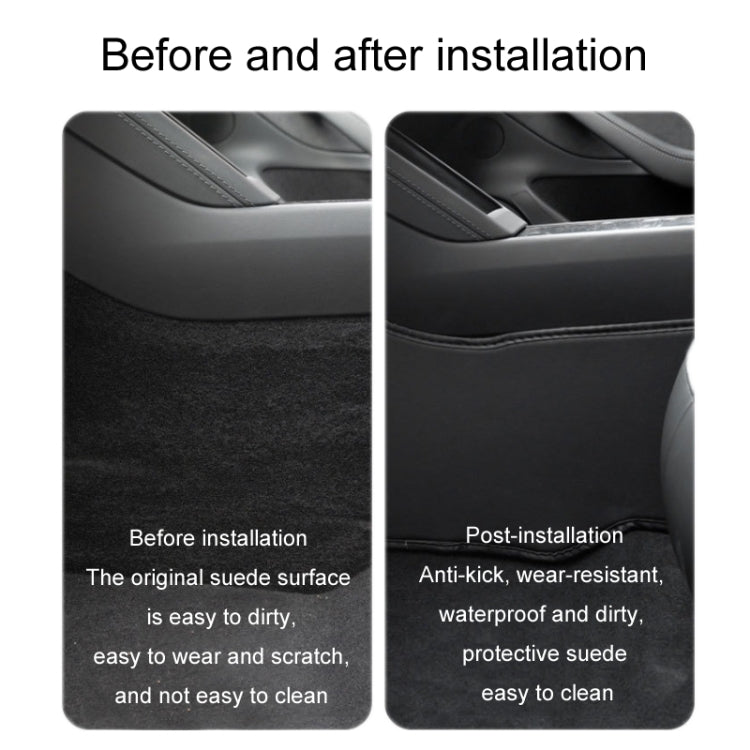 For Tesla Center Console Side Anti-kick Protective Pad, Style: For 2024 Model 3 Driver Passenger Inner Side Leather