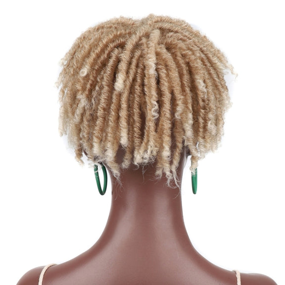 Personalized Hollow Curl Hip Hop Short Hair Dirty Braid Wig Blocks, Model: PURPLET60
