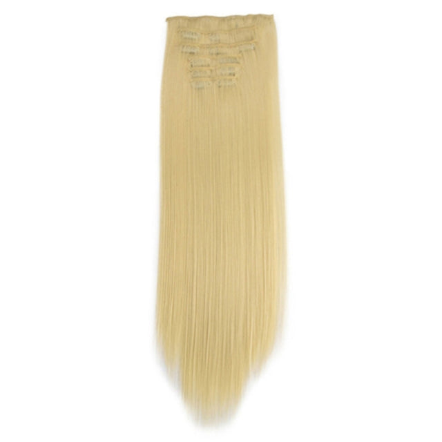 7pcs / Set Clips Long Straight Hair Extension Pieces 16 Clips Chemical Fiber Wigs, Model: 613#