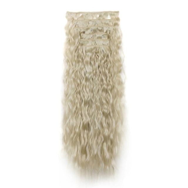 7pcs / Set Clip-On Corn Hair Extension Pieces 16-Card Cornrow Curl Wig, Color: 88#