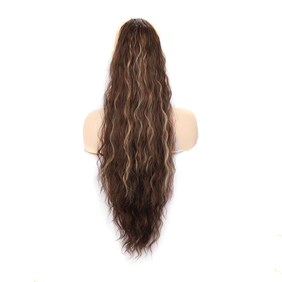 Ladies Extended Woolly Curly Rope Pulling Mesh Ponytail Wig, Color: 1B#