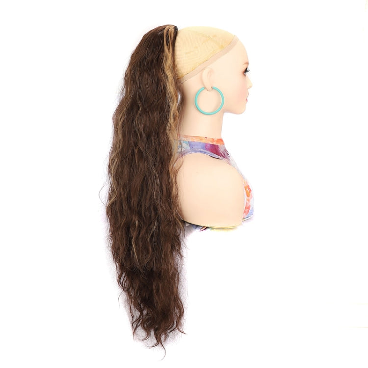 Ladies Extended Woolly Curly Rope Pulling Mesh Ponytail Wig, Color: 8M10#