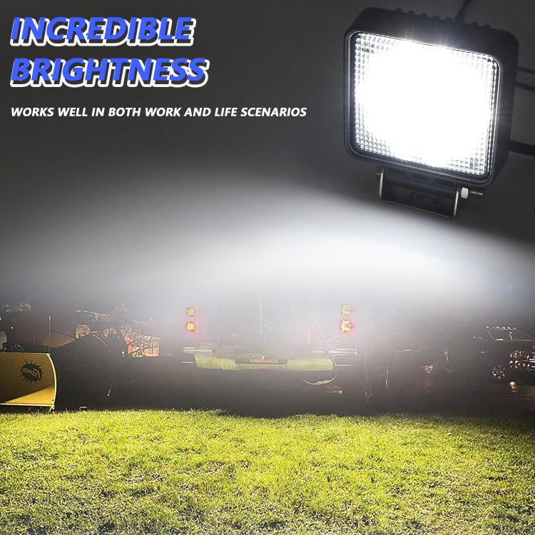 14W 9-30V 4 Inch Mixed Luminous Square Floodlight With Wire Set(X2)
