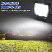 14W 9-30V 4 Inch Mixed Luminous Square Floodlight With Wire Set(X2)