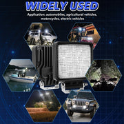 14W 9-30V 4 Inch Mixed Luminous Square Floodlight With Wire Set(X2)