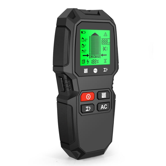 HW-QB6 5 In 1 Wall Scanner Handheld Stud Finder Wood Current Metal Live Wires Detection(Black)