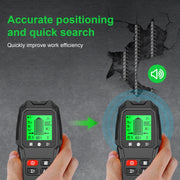 HW-QB6 5 In 1 Wall Scanner Handheld Stud Finder Wood Current Metal Live Wires Detection(White)