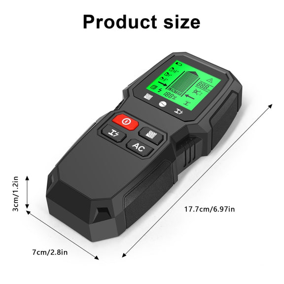 HW-QB6 5 In 1 Wall Scanner Handheld Stud Finder Wood Current Metal Live Wires Detection(White)