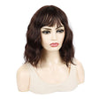 Water Wave Ripple Short Curly Hair With Bangs Fluffy Wig Headcovers, Color: Chestnut Color - free shipping - PMC TechLife - Order now!