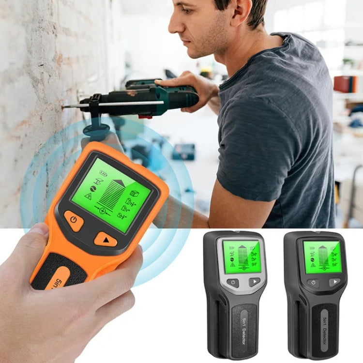 HLW330 5-in-1 Wall Stud Detector Edge Center Wood Current Metal AC Wires Detection(Orange)