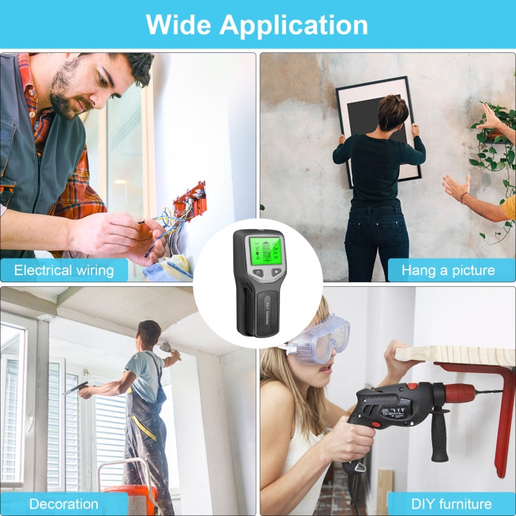 HLW330 5-in-1 Wall Stud Detector Edge Center Wood Current Metal AC Wires Detection(Orange)