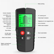 HW-QB5  5-In-1 Wall Stud Detector Wood Current Metal AC Wires Detection