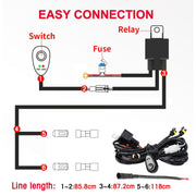 14W 9-30V 6 Inch Long Water-resistant Car Work Headlight With Wire Set(X1)