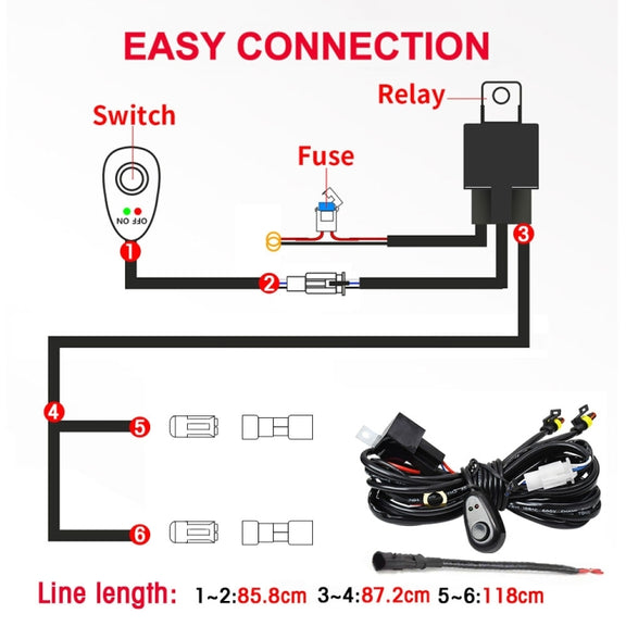14W 9-30V 6 Inch Long Water-resistant Car Work Headlight With Wire Set(X1)