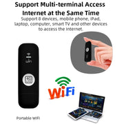 Global Edition 4G UFI LTE WiFi Dongle Wireless Router Plug-in NIC Router(Black)