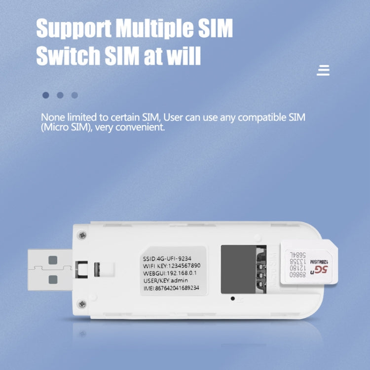 Eurasian Version U8-EU 4G WiFi Dongle USB Plug-In Router Mobile Hotspot