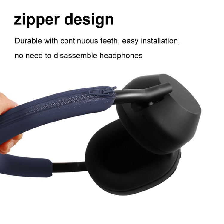 For Sony WH-1000XM5 Bluetooth Headset + Headband + Earmuff Protective Cover(3-in-1 Dark Blue)