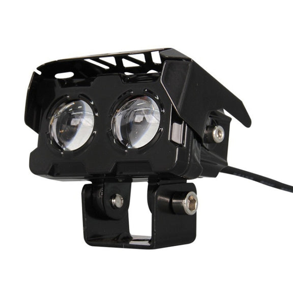 20W Motorcycle Spotlight High Bright Two Color Modified External Water-resistant LED Lens Headlight(Always Bright