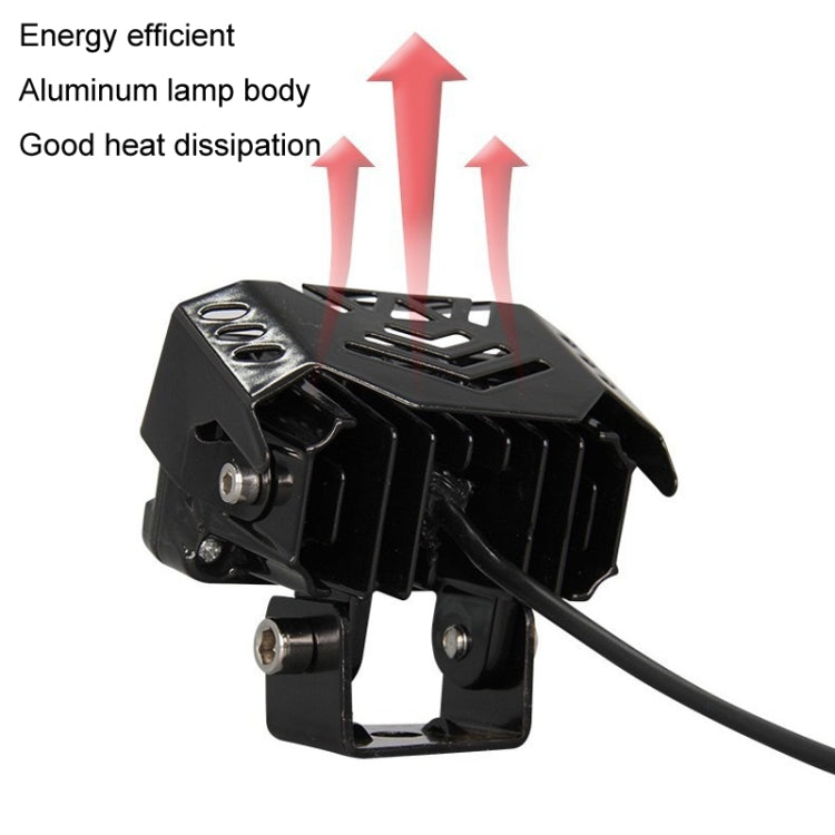 20W Motorcycle Spotlight High Bright Two Color Modified External Water-resistant LED Lens Headlight(Flashing