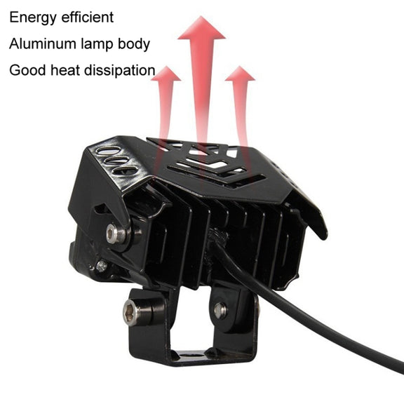 20W Motorcycle Spotlight High Bright Two Color Modified External Water-resistant LED Lens Headlight(Flashing