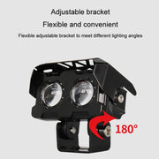 20W Motorcycle Spotlight High Bright Two Color Modified External Water-resistant LED Lens Headlight(Flashing