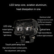 20W Motorcycle Spotlight High Bright Two Color Modified External Water-resistant LED Lens Headlight(Flashing