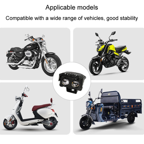 20W Motorcycle Spotlight High Bright Two Color Modified External Water-resistant LED Lens Headlight(Flashing