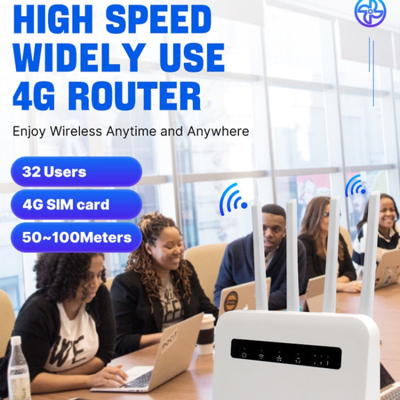 For European / Asian / African 4G CPE WiFi6 Plug-in Wireless Router Dual Port Wireless Hotspot, EU Plug(White)