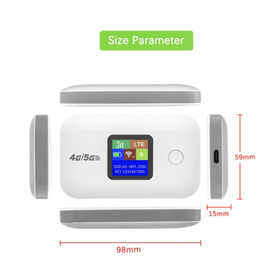 A8-EU Eurasian Version 4G Portable WiFi Wireless Type-C Plug And Play LTE Router Car Mobile Hotspot(Black)