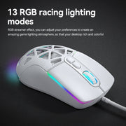 T-WOLF G520 7-keys RGB Marquee Honeycomb Hollow Gaming Wired Mouse(Black)