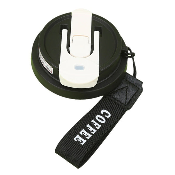 2.8 Inch Cup Mouth Straw Cup Lid Coffee Mug Replacement Lid With Hand Strip(Black)