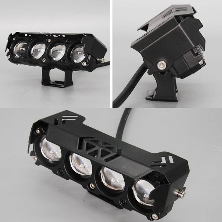 Motorcycle Spotlight External Lens Car LED Headlight Strong Spot Fog Light, Model: Flashing-2 Wires