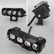 Motorcycle Spotlight External Lens Car LED Headlight Strong Spot Fog Light, Model: Flashing-2 Wires