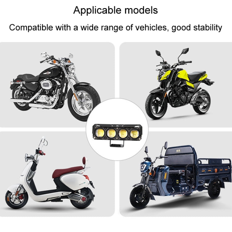 Motorcycle Spotlight External Lens Car LED Headlight Strong Spot Fog Light, Model: Flashing-2 Wires