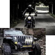 Motorcycle Spotlight External Lens Car LED Headlight Strong Spot Fog Light, Model: Flashing-2 Wires
