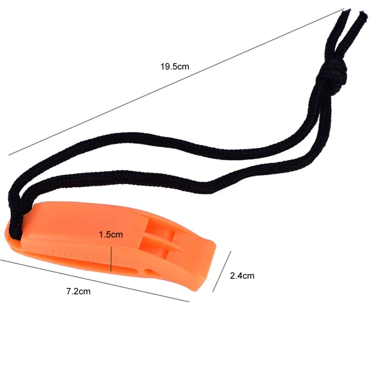 Dual-Frequency Outdoor Survival Whistle With Built-In Lanyard(Orange)