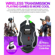 T-WOLF Q13 2.4GHz 6-keys RGB Colorful Light Gaming Wireless Mouse, Color: Single Mode White