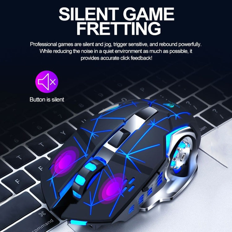 T-WOLF Q13 2.4GHz 6-keys RGB Colorful Light Gaming Wireless Mouse, Color: Single Mode White