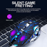 T-WOLF Q13 2.4GHz 6-keys RGB Colorful Light Gaming Wireless Mouse, Color: Single Mode Gray
