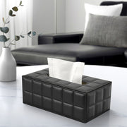 PU Leather Tissue Box Living Room Coffee Table Desktop Paper Holder Car Hotel Tissue Storage Box(Marble)