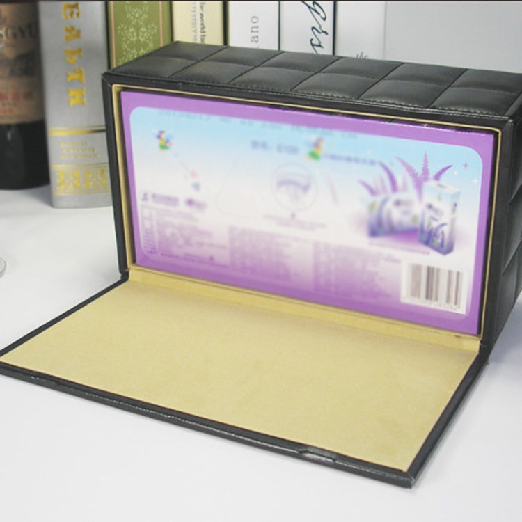 PU Leather Tissue Box Living Room Coffee Table Desktop Paper Holder Car Hotel Tissue Storage Box(White)