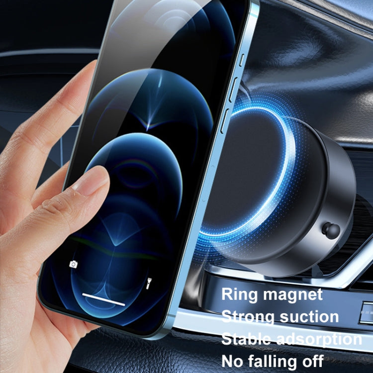 AIMITE M12 Car Phone Magnetic Rotating Holder Vacuum Suction Cup Strong Magnetic Support Bracket(Tarnish Black)