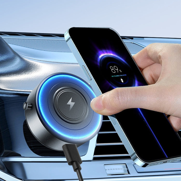 AIMITE M8 Car Wireless Charger Phone Holder Vacuum Suction Cup Strong Magnetic Support Bracket(Black)