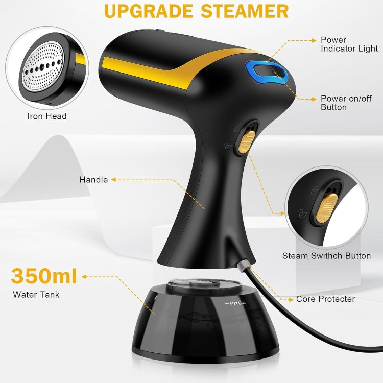 Small Portable Handheld Household Steam Spray Clothes Wrinkle Removal Iron, Size: US Plug(Black)