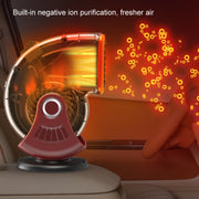 Portable Car Heater Small Fan Defogger, Color: 24V Black