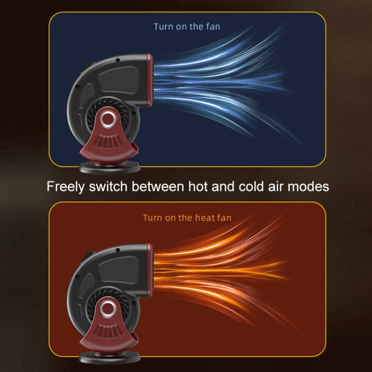 Portable Car Heater Small Fan Defogger, Color: 24V Black