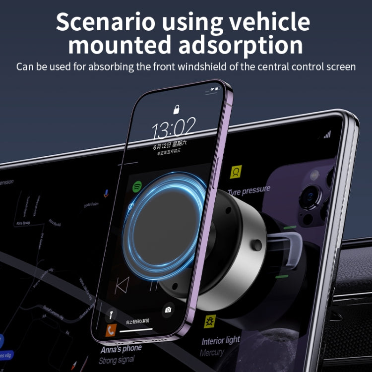 AIMITE X11 Car Vacuum Adsorption Cell Phone Magnetic Holder Universal Adjustable Navigation Support Bracket(Silver Ordinary Model)