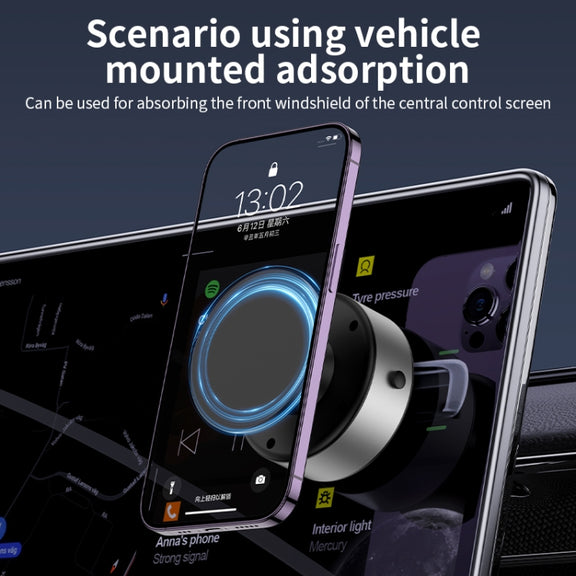 AIMITE X11 Car Vacuum Adsorption Cell Phone Magnetic Holder Universal Adjustable Navigation Support Bracket(Silver Ordinary Model)